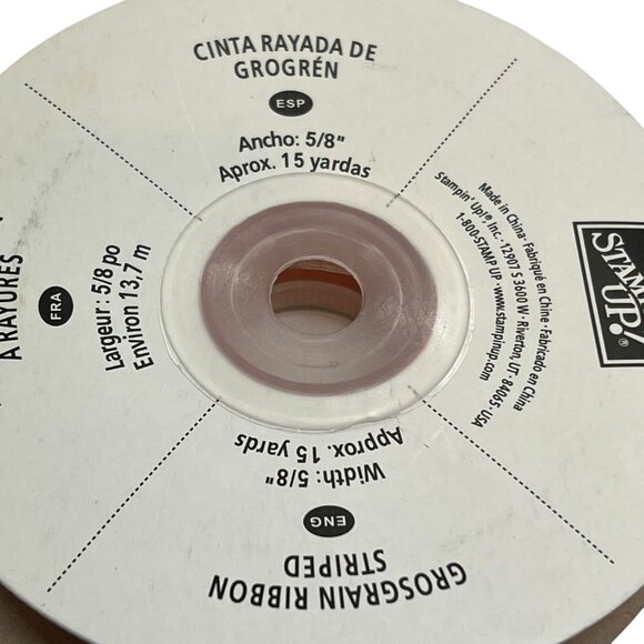 Stampin Up! Grosgrain Striped Ribbon Bundle 5/8" Width In Color Retired - Picture 2 of 4